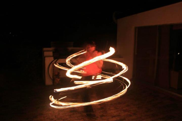 Natacha on fire hoop