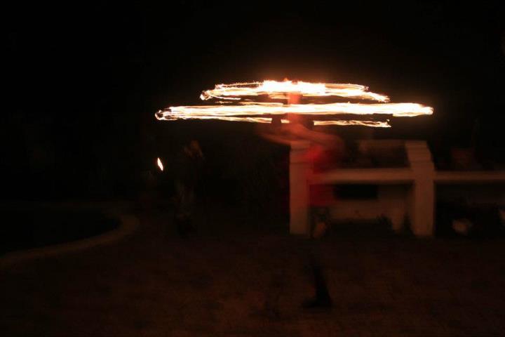 Corette on fire hoop