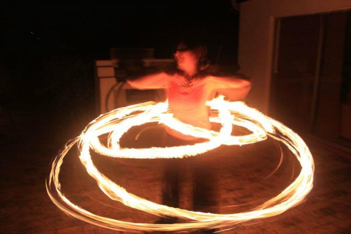 Natacha on fire hoop
