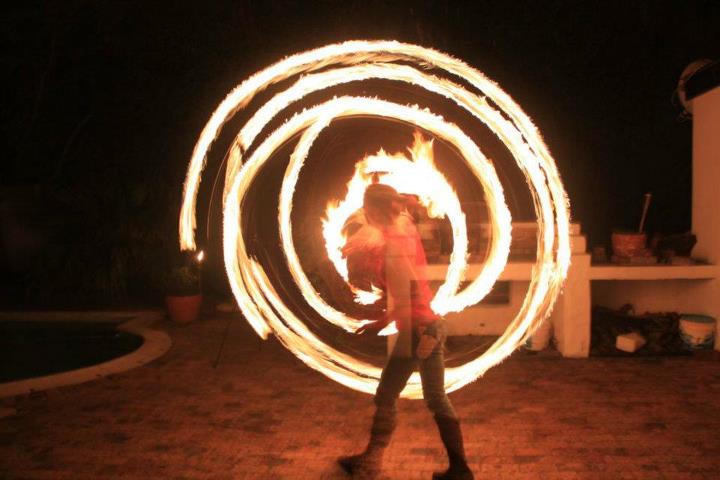 Corette on fire hoop