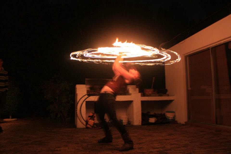 Emma on fire hoop