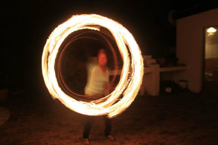 mbali on fire hoop