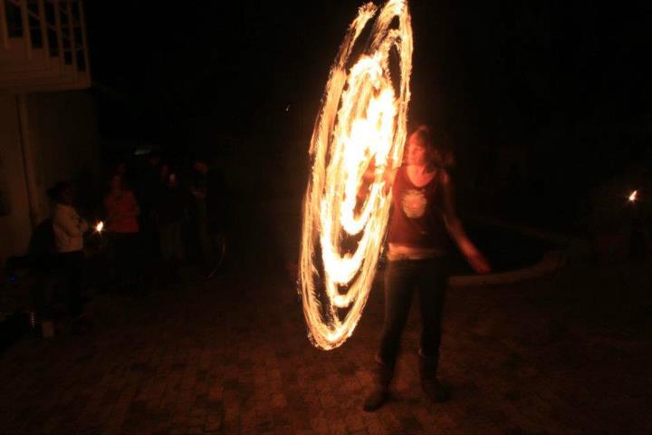 Emma on fire hoop